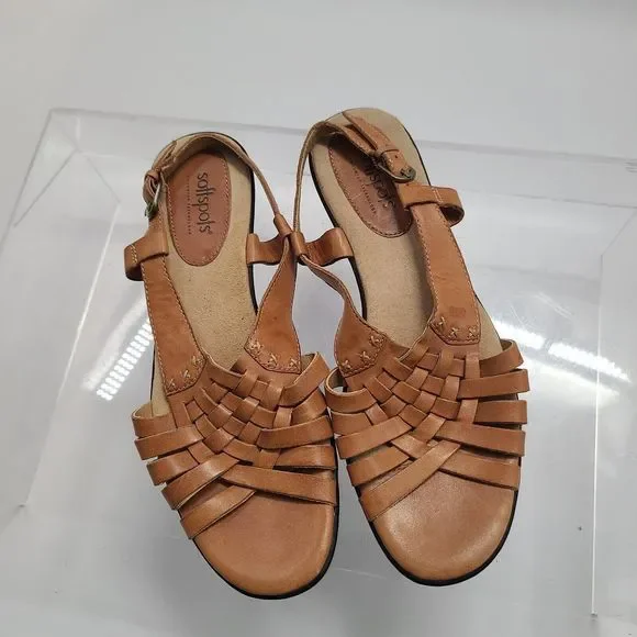 Softspots Shoes Womens Softspots Sandals Caramel Leather Shoes